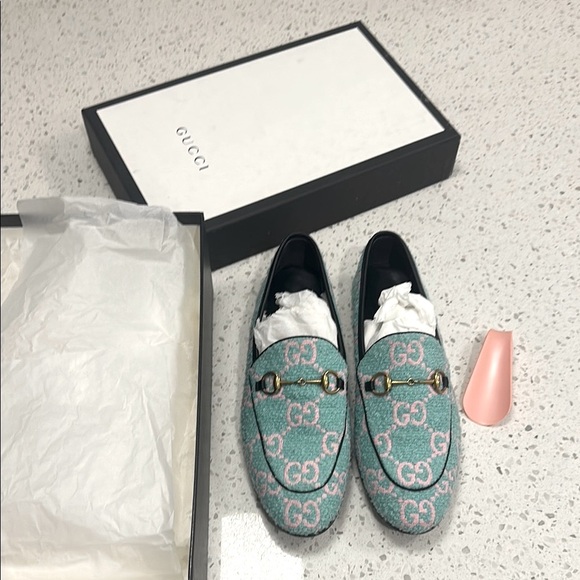 gucci loafer tweed and leather 38.5 in box